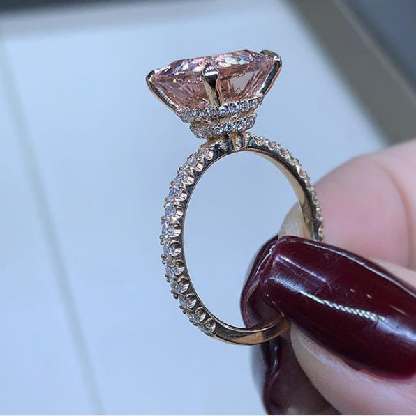Wholesale Copper Plated Rose Gold Zircon Rings